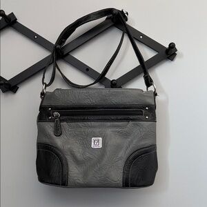 Stone Mountain Accessories Gray and Black Crossbody Bag